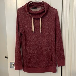 Cowl neck maroon sweater